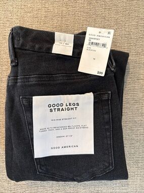 Good American Men’s Good Legs Straight Jeans in Black